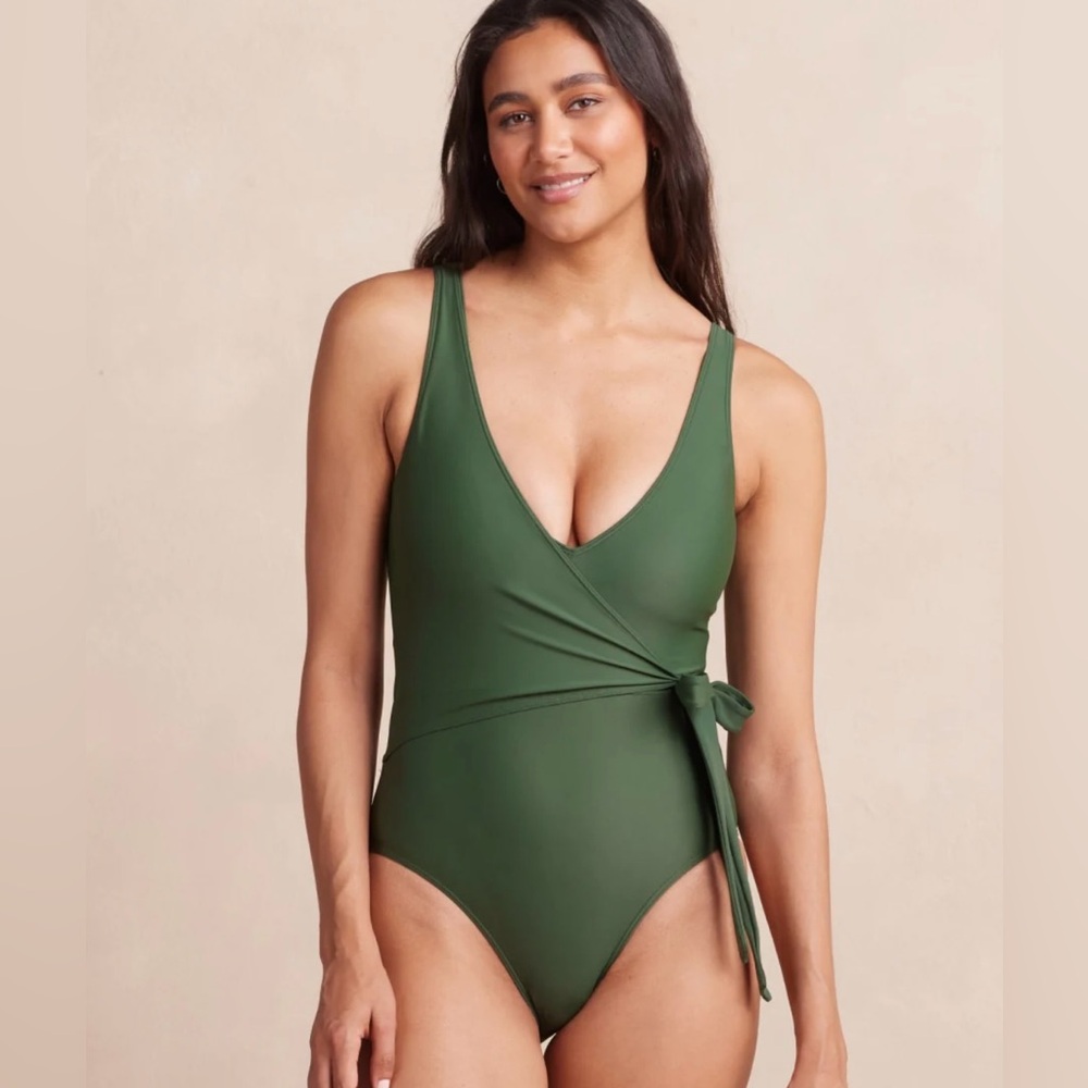 Summersalt The Perfect Wrap One-Piece, Olive Long Torso 8